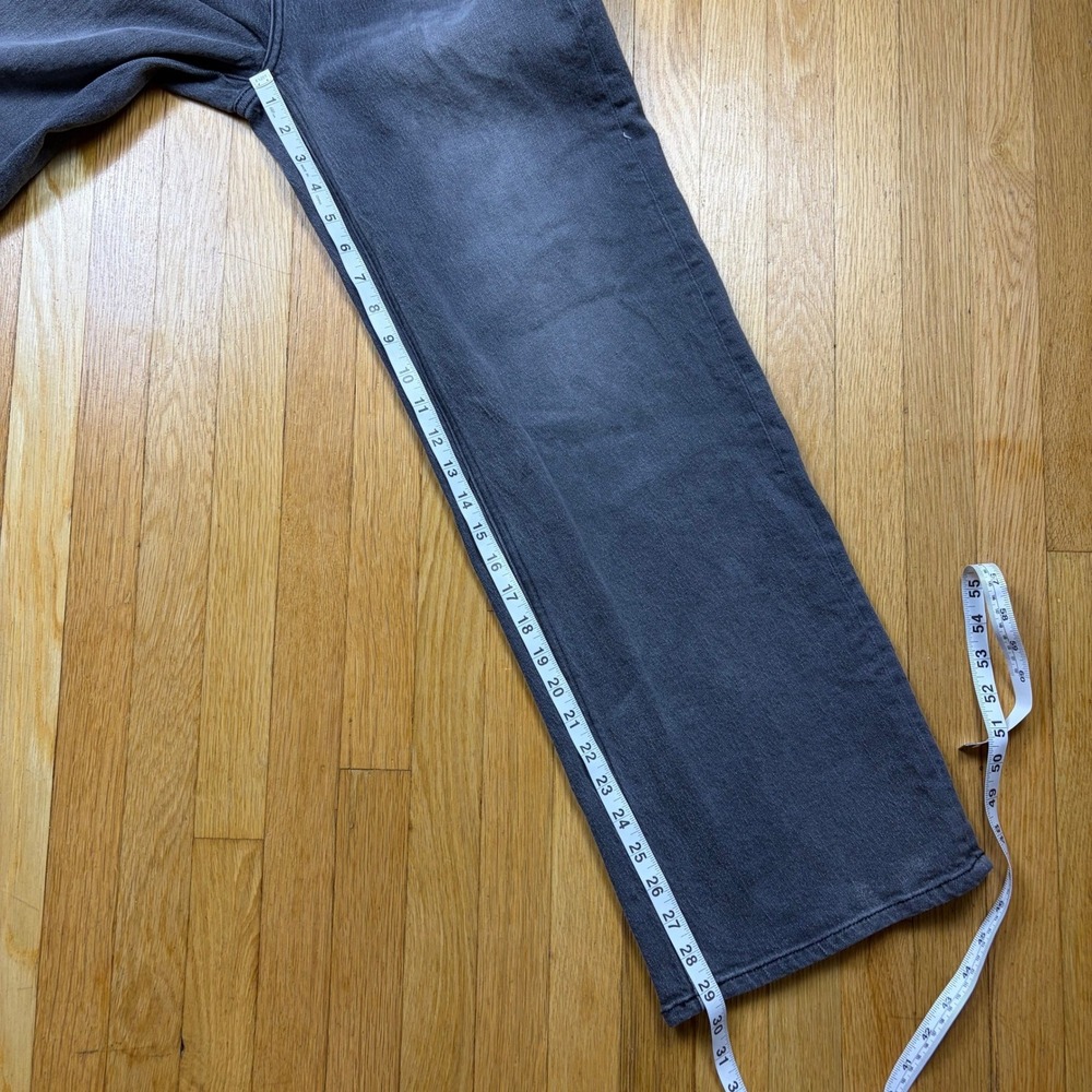 Quince Bella Stretch Relaxed Straight Jeans Womens 29 Stonewashed Grey High Rise - Picture 8 of 9
